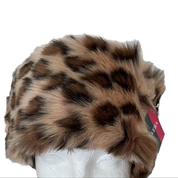 🛍🎁Brown Leopard Print Faux Fur Winter Headband, Earmuff, and Scarf Neck Warmer - Picture 3 of 4